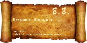 Brummer Barbara névjegykártya